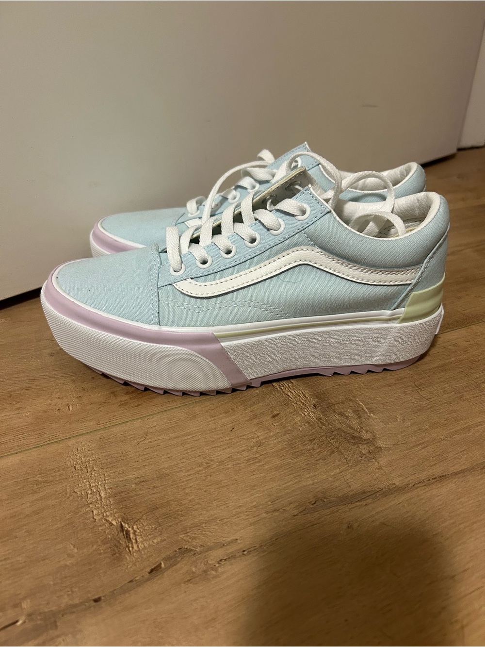 Vans Pastel Old Skool Stacked Low Top Blue/Pink Womens Sz 5.5